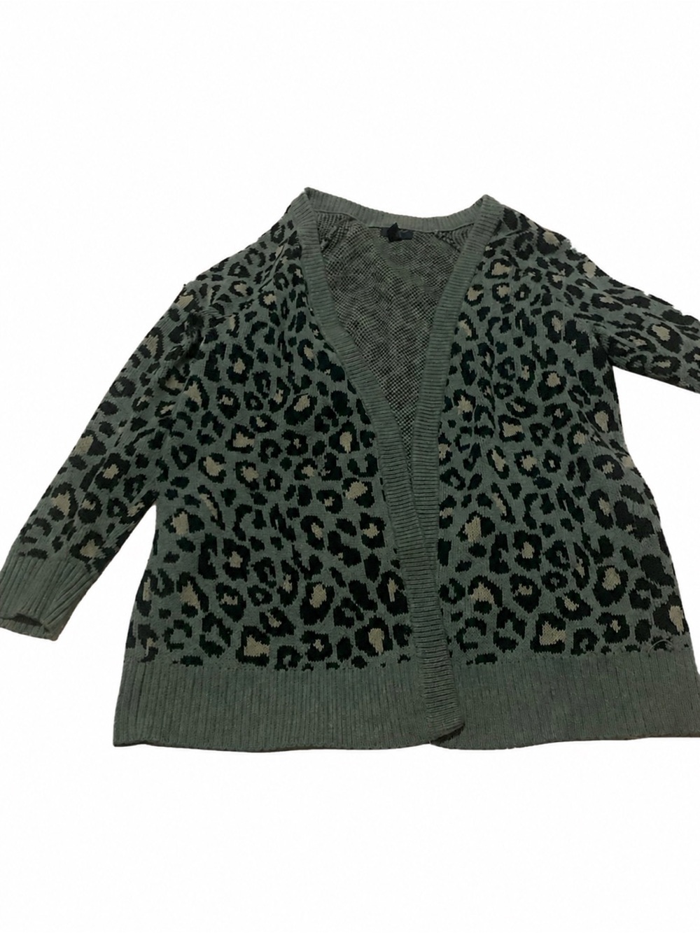 GAP Women’s Leopard Print Open Front Cardigan Sweater